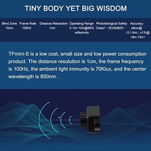 Makerfocus Tfmini-S Micro LiDAR Módulo 0.1-12m Lidar LiDAR Finder Sensor Sensor de evitação de obstáculos Módulo Tiny 1000Hz