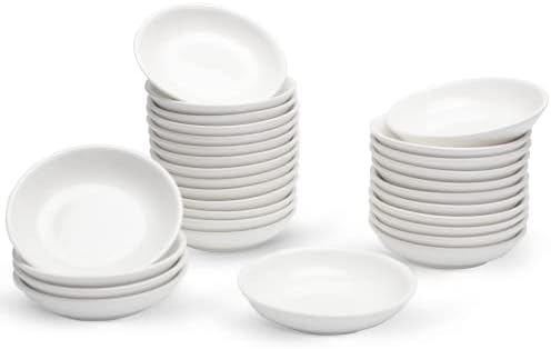 UIBFCWN 3 oz de tigelas de mergulho em cerâmica, molho de soja redondo tigelas/pratos, acompanhamentos de porcelana tigelas