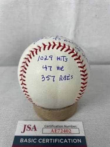 Milt Thompson assinou 5 inscrições autografadas OMLB Baseball JSA AE72402 - Bolalls autografados