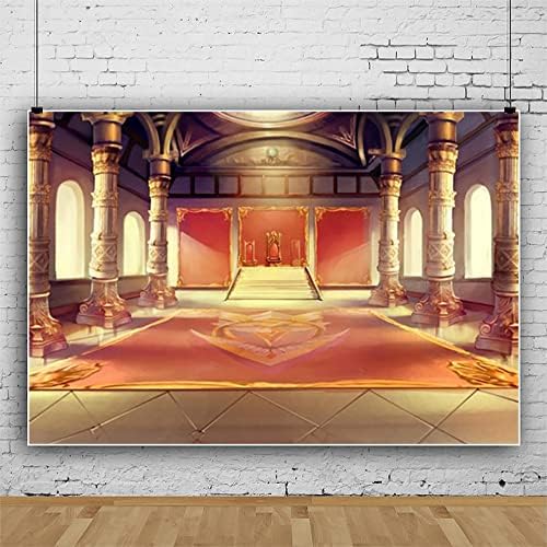 Baocicco 20x10ft palácios de luxo foto pano de fundo antigo trono real do trono dourado hall carpete de mármore fotografia