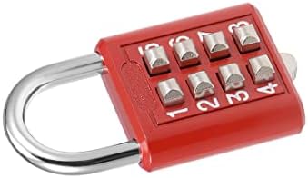 UXCELL Combinação de 8 dígitos Pushock Push Button Lock para armário de armário vermelho