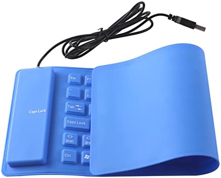 Teclado com fio, teclado dobrável à prova d'água USB, teclado silencioso de silicone com cabo de 4,14 pés, teclado portátil