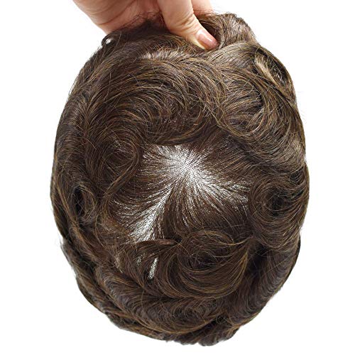Hair de cabelo lírico Toupe de renda francesa cheia para homens NOTOS BLEACHENTES SISTEMA DE CABELO HUMANO TRANSPARENTE ALL