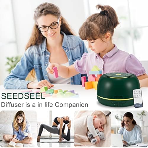 Seedseel 300ml Mini-aromaterapia difusor de óleo essencial para casa, 8 horas Operação silenciosa de umidificador
