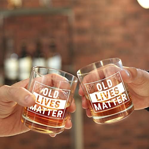 Antigo Lives Matter Whisky Glass Scotch Glass 12 onças de aposentadoria ou presentes de aniversário para masculino Gag Presentes
