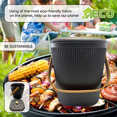 Bin de compostagem de cozinha com filtros de carvão - compositor sustentável de alimentos de bancada de fibra de bambu - balde