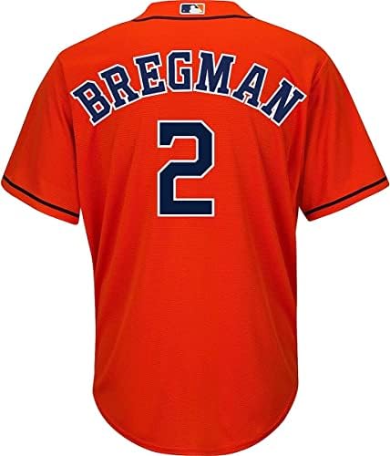 Exterterstuff Alex Bregman Houston Astros MLB Garotos Juventude 8-20 Jersey de jogador alternativo laranja