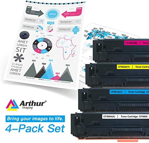 Cartucho de toner compatível com imagem Arthur para HP 202X CF500A CF500X 202A HP M281FDW M254DW HP COLOR LASERJET