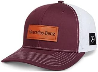 Mercedes Benz Richardson Trucker Mid-Pro Cap Logo de couro Patch Red Crimson Claret e branco