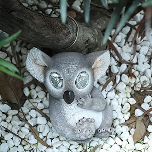 Animais solares Figuras Koala Modelo: Ornamentos de lâmpada de paisagem de gramado para fadas Decorações de jardim 19x10cm