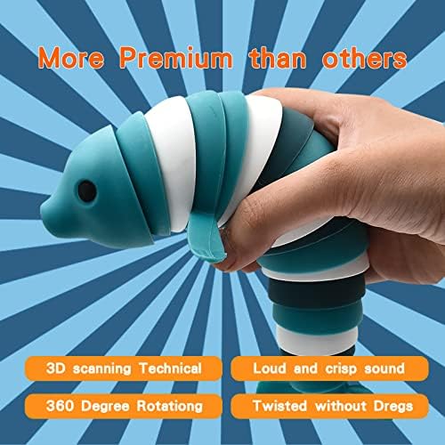 Fidget Slug Toy, 3D Articulado Trening Streed Secret Hand Toy, brinquedo sensorial de alívio do estresse para adultos