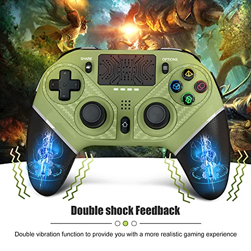 Geeklin Wireless Controller para PS4, Joystick remoto para PlayStation 4 Gamepad Vibração dupla compatível com PS4/pro/slim, substituição para o controlador PS4 Green