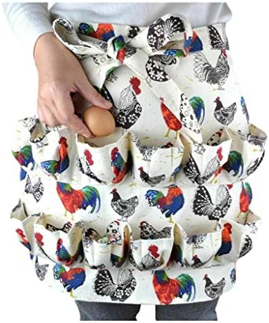 Avental de ovo PMUYBHF com bolsos, coleta de ovos coletando avental segurando avental para frango hen hen pato ganso ovos de ovos