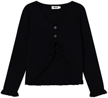 Lionjie Little Girls 'Cardigan Sweater Button Slave Manga Longa ombros de encolher roupas de dança