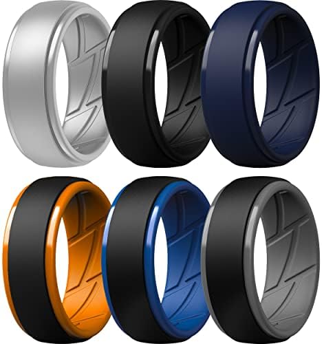Thunderfit Silicone Ring Men, respirável com ranhuras de fluxo de ar - 10 mm de largura - 2,5 mm de espessura