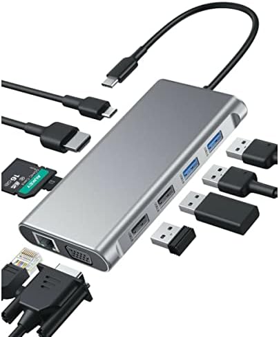 CBC89 10 em 1 USB C Hub com 4K HDMI e VGA Silver