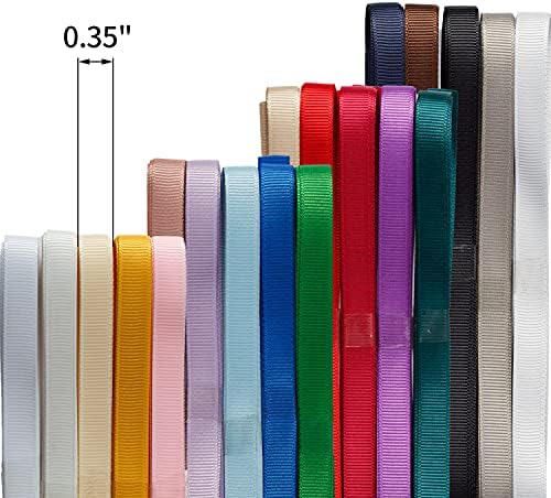 NOYI TRAXD 3/8 polegadas Poliéster Ribbon 20 cores 2 jardas x 20 cores Cada total 40 jardas por pacote para artesanato,