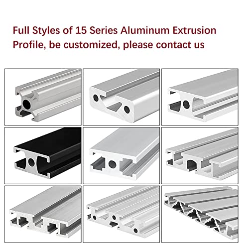 Mssoomm 10 pacote 1515 Comprimento do perfil de extrusão de alumínio 38,58 polegadas / 980mm preto, 15 x 15mm 15 Série