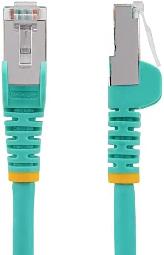 Startech.com Cabo Ethernet de 10ft 10ft - Halogênio zero de baixa fumaça - 10 gigabit 500MHz 100W POE RJ45 S/FTP Aqua Patch Cord