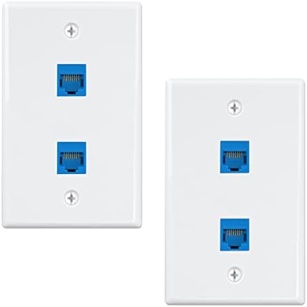 Placa de parede Ethernet de 3 portas IWILLINK, placa de parede de Jack Keystone com inserção de acoplador em linha de chave RJ45, fêmea a fêmea Cat6 Keystone Jack Wall Plate, azul