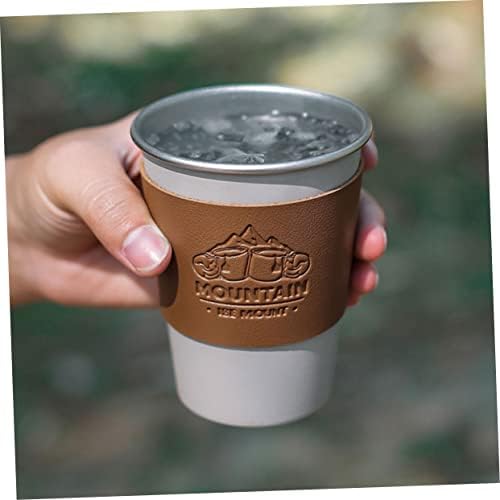 Besportble 3pcs água xícara de isolamento de capa de café com tampa de couro com copo de couro falso de couro cofrão