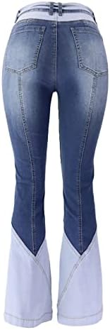 Calças de cargo jeans para mulheres cintura antiga calças de perna larga de novo contraste macio de piso solto jeans