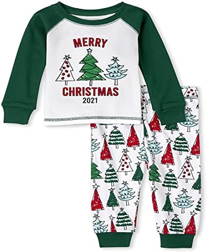 A Place Children Fody Girls 'and Toddler Holiday 2 peças Snug Fit Pijamas de algodão