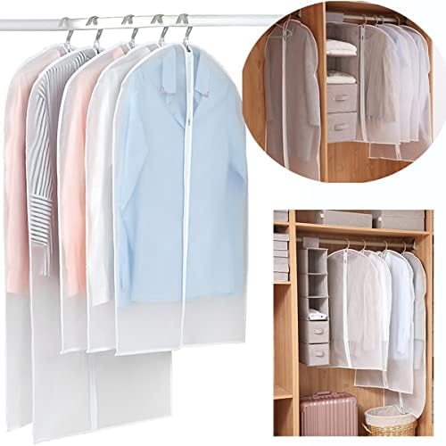 Casacos de 6pcs cobrem vestidos transparentes e transparentes extras para armazenamento com roupas de tamanho CLO
