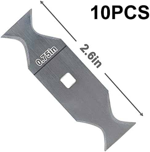 Lâminas de faca de utilidade 10 pacote, lâminas de cortador de caixas, lâminas de cobertura de arestas duplas SK5 de