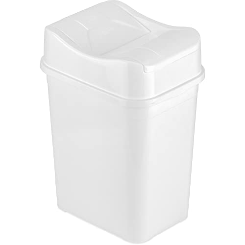 Decorrack 2 latas de lixo, 2,6 galões/10 litros com tampas duplas, pequenas latas de lixo de lixo para escritórios, quarto e banheiro, branco