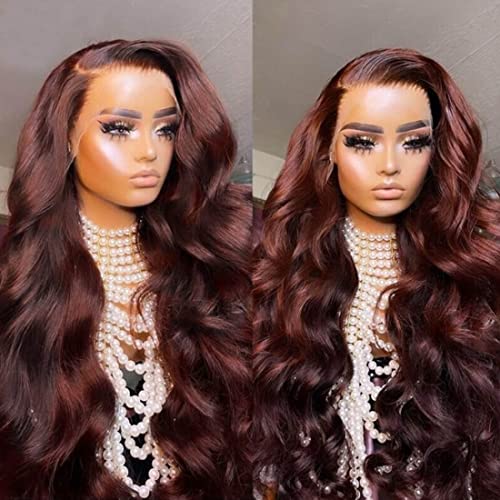 Nadula 12a Reddish Brown Lace Front Wigs Wave Wave Copper Red reto 13x4 Lace frontal Human Human Wigs