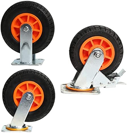 Casters de rodízios de umky rodízios de placas de 4 compacta rodas giratórias de borracha, recebantes industriais de