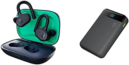 SkullCandy Push ativo True Wireless In -ear Earbud - Blue escuro/verde e gordura Stash 2 10000mAh Carregador portátil, Banco de potência
