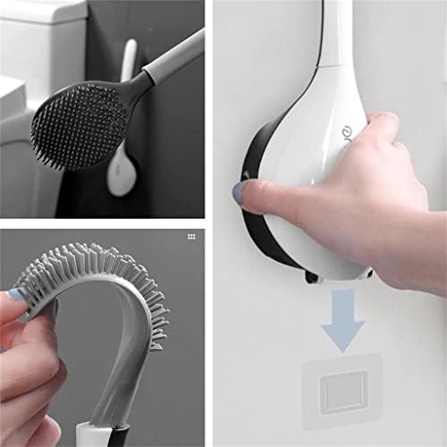 Escova de vaso sanitário de silicone huni e suporte compacto de parede compacto kit de limpeza sem perfuração Acessórios