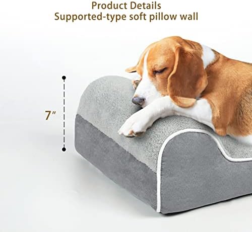 Cama de cachorro ortopédica, travesseiro de cães de espuma de memória de gel de espessura com tampa lavável removível