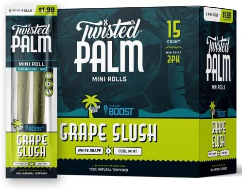 Folha de palmeira pré -embrulho de palmeira de palma torcida | 2 Mini Roll Packs | Display de 30ct
