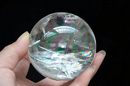 Tibete real Himalaia Alta Altitude Natural Cristal Arco -íris de quartzo esfera da esfera Orb Gem 2,55 polegadas Reiki Healing