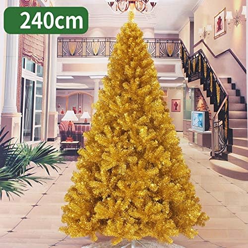 Uxzdx 240 cm Árvore de Natal Golden Artificial Arregada de Natal Decorações de Natal para Casa Decorações de Natal