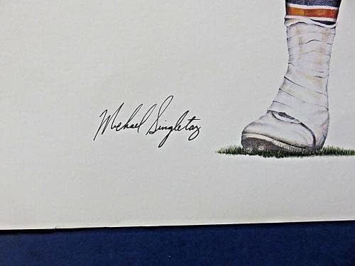 Mike Singletary assinou 18x24 Litografia Chicago Bears 674/1000 ~ JSA VV53128 - Autografada NFL Art
