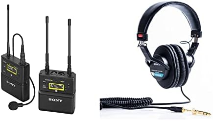 Sony UWP-D, 1 sistema de microfone sem fio, preto, tamanho único e MDR7506 fone de ouvido de diafragma grande profissional