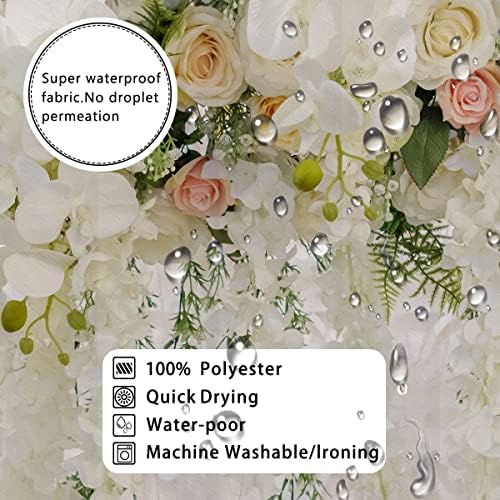 Dephoto Floral White Flower Wall Chuser Curtain para banheiro colorido colorido de casamento moderno folhas verdes poliester