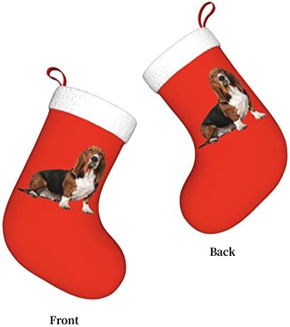 Waymay Basset Hound Dog Christmas Stage 18 polegadas de Natal Socking Sock Classic Holiday Decoration meias