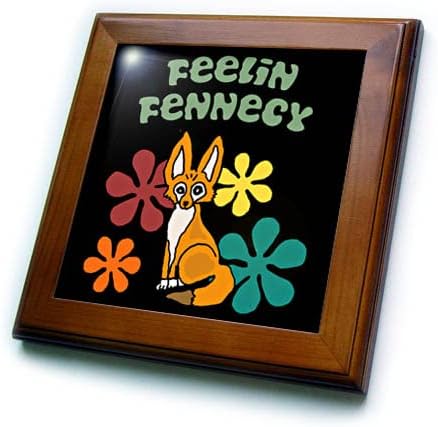 3drose legal engraçado fonec fox Feelin Fennecy Retro Groovy desenho animado - ladrilhos emoldurados
