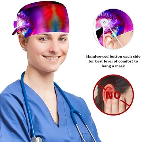Capas de tampa médica Capinha de trabalho ajustável com botões e cabelo de engrenagem macia e gelo