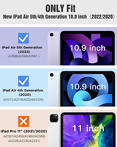 Caso do Timovo para o novo iPad Air 5th/4th Generation 10,9 polegadas, ipad ar 5 estojo/ipad ar 4 estojo, tampa protetora de suporte
