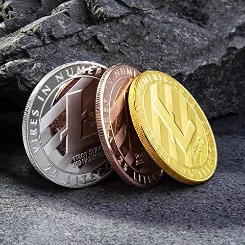 Moedas decorativas colecionáveis ​​banhadas por cobre com estojo de proteção criptomoeda Lucky Coins Lite virtual