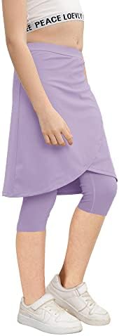 Aurgelmir Girls Knee Allited Saias de cintura elástica com leggings crianças fofas de tênis de golfe ativo skorts