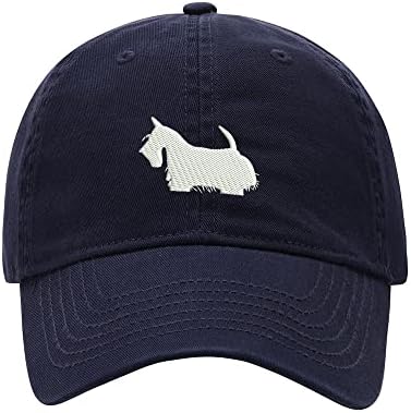 L8502-LXYB BONEBOL MEN MENINOS escoceses Terrier bordado Capas de beisebol de cachorro de algodão lavado