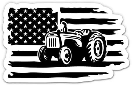 American Farmer Tractor adesivo - adesivo de laptop de 3 - vinil impermeável para carro, telefone, garrafa de água - adesivo de fazenda