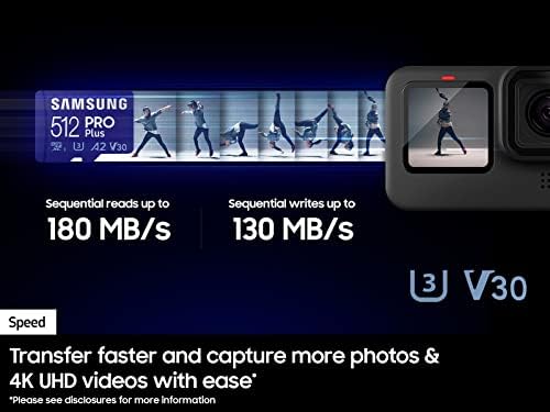 Card de memória Samsung Pro Plus MicroSD + Leitor, 128 GB MicrosDXC, até 180 Mb/s, Full HD e 4K UHD, UHS-I, C10, U3, V30, A2